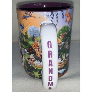 "Grandma” Walt Disney World Pixar Parks Coffee Cup Mug Mickey Minnie Purple 3D